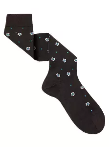 Men's knee-high socks Rhombus pattern with English cuff