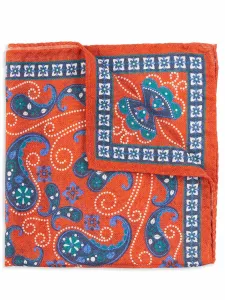 Silk Pocket Square with Floral Pattern