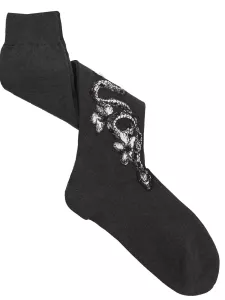 Men's Long Socks with Rhombus Pattern in Warm Cotton