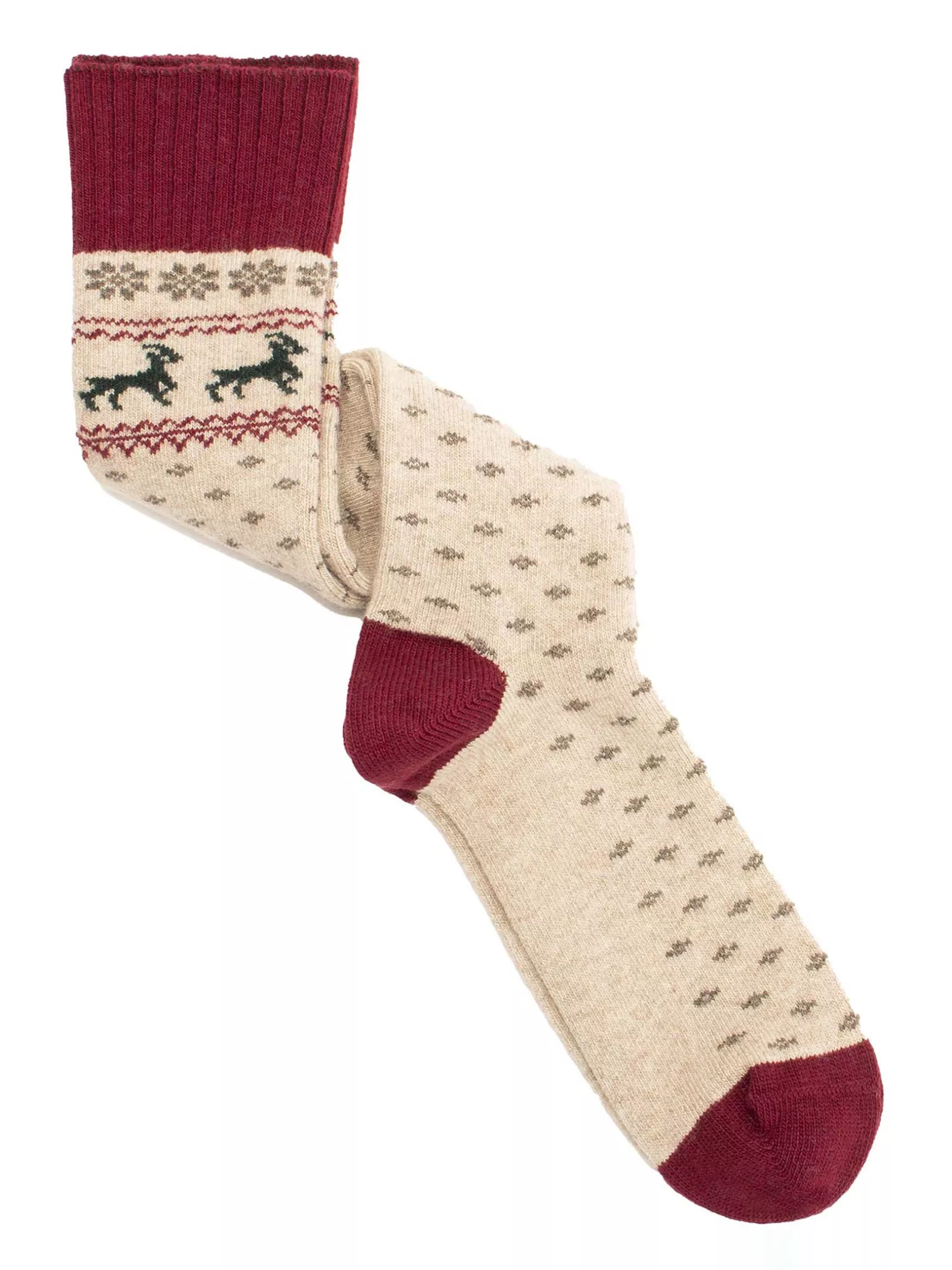 Men's long Cashmere socks with Ibex pattern