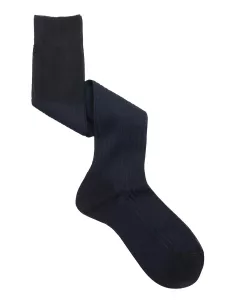 Two Colors classic rib vanisè knee high socks 100% Filo scozia cotton