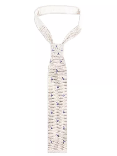Men's Silk Tie with Flag Pattern and Square Tip