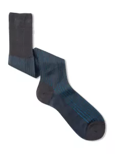 Classic Rib Vanisè Men's Knee High Socks Filo di Scozia cotton