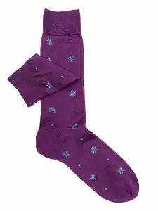 Men's Short Socks, Dandelion Pattern, in Cotton