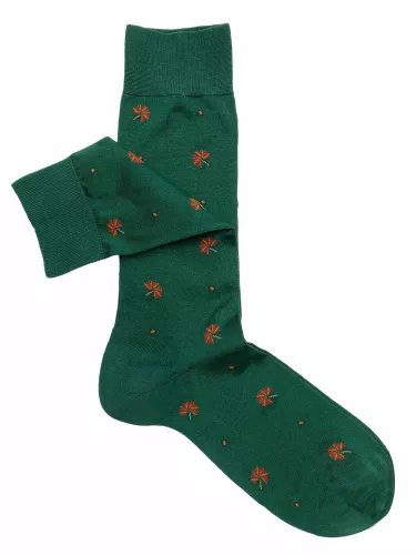 Men's Short Socks, Dandelion Pattern, in Cotton