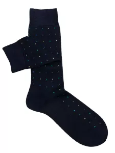 Men's Long Socks, Micro Square Pattern, in Cotton