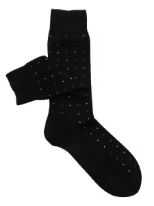 Men's Long Socks, Micro Square Pattern, in Cotton