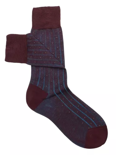 Men's calf Socks Pincushion pattern with English cuff