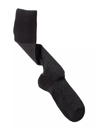 Men's Long Socks, jaquard Pattern, in Cotton
